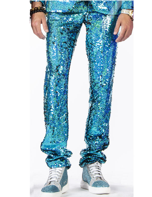 Men s Sequin Pants Teal My Men s Shop