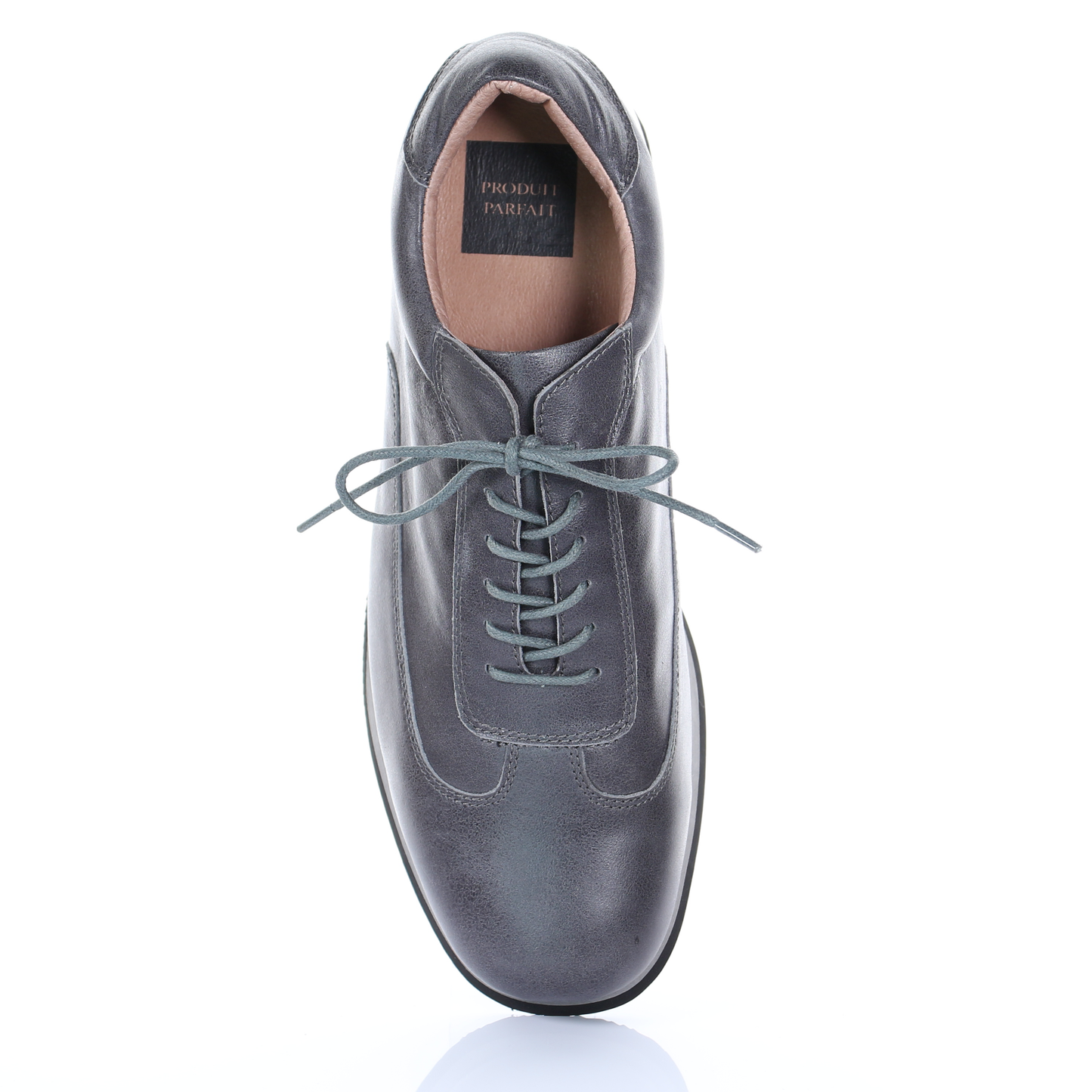 Men's Style Lace Up Leather Casual Shoes (Grey)