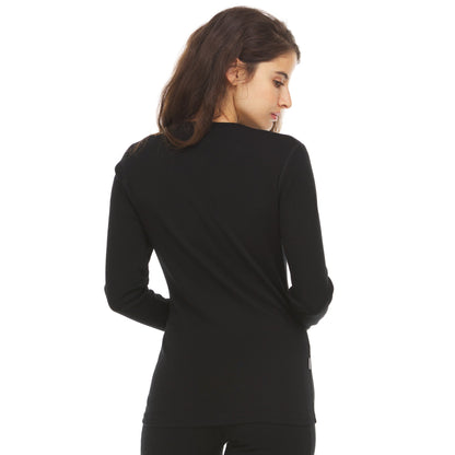 Midweight - Women's Long Sleeve V-Neck 100% Merino Wool