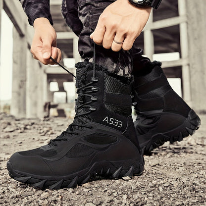 Mens Tactical Snow Boots for Outdoor Winter Adventures