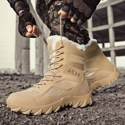 Mens Tactical Snow Boots for Outdoor Winter Adventures