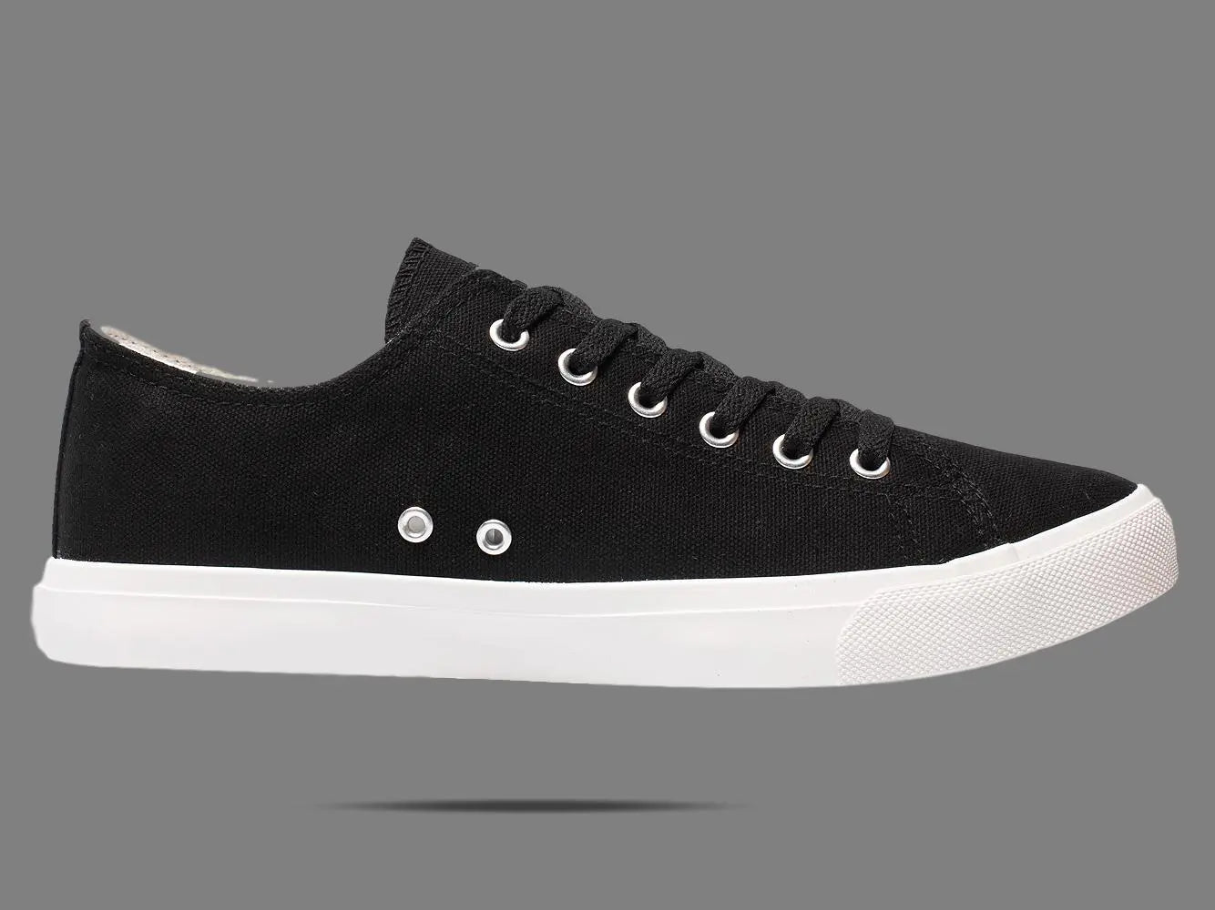 Retro Black/White Canvas Sneakers Unisex Size - Cushioned Insole