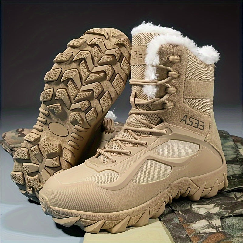 Mens Tactical Snow Boots for Outdoor Winter Adventures