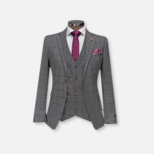 Williams Windowpane Vested Suit