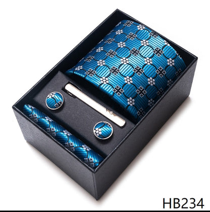 100% Silk Tie Handkerchief Cufflink Set - My Men's Shop