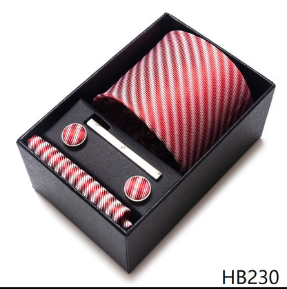 100% Silk Tie Handkerchief Cufflink Set - My Men's Shop