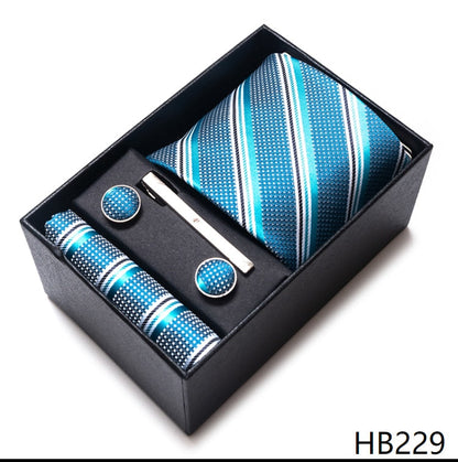 100% Silk Tie Handkerchief Cufflink Set - My Men's Shop