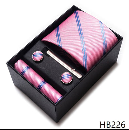 100% Silk Tie Handkerchief Cufflink Set - My Men's Shop