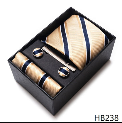 100% Silk Tie Handkerchief Cufflink Set - My Men's Shop