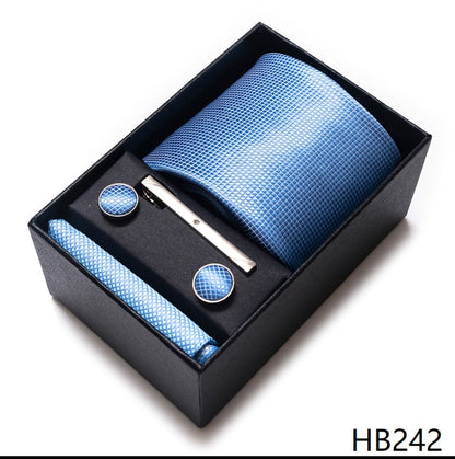 100% Silk Tie Handkerchief Cufflink Set - My Men's Shop