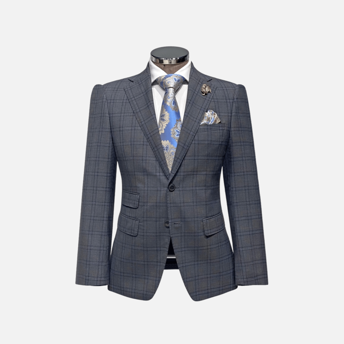 Veleso Plaid Vested Suit