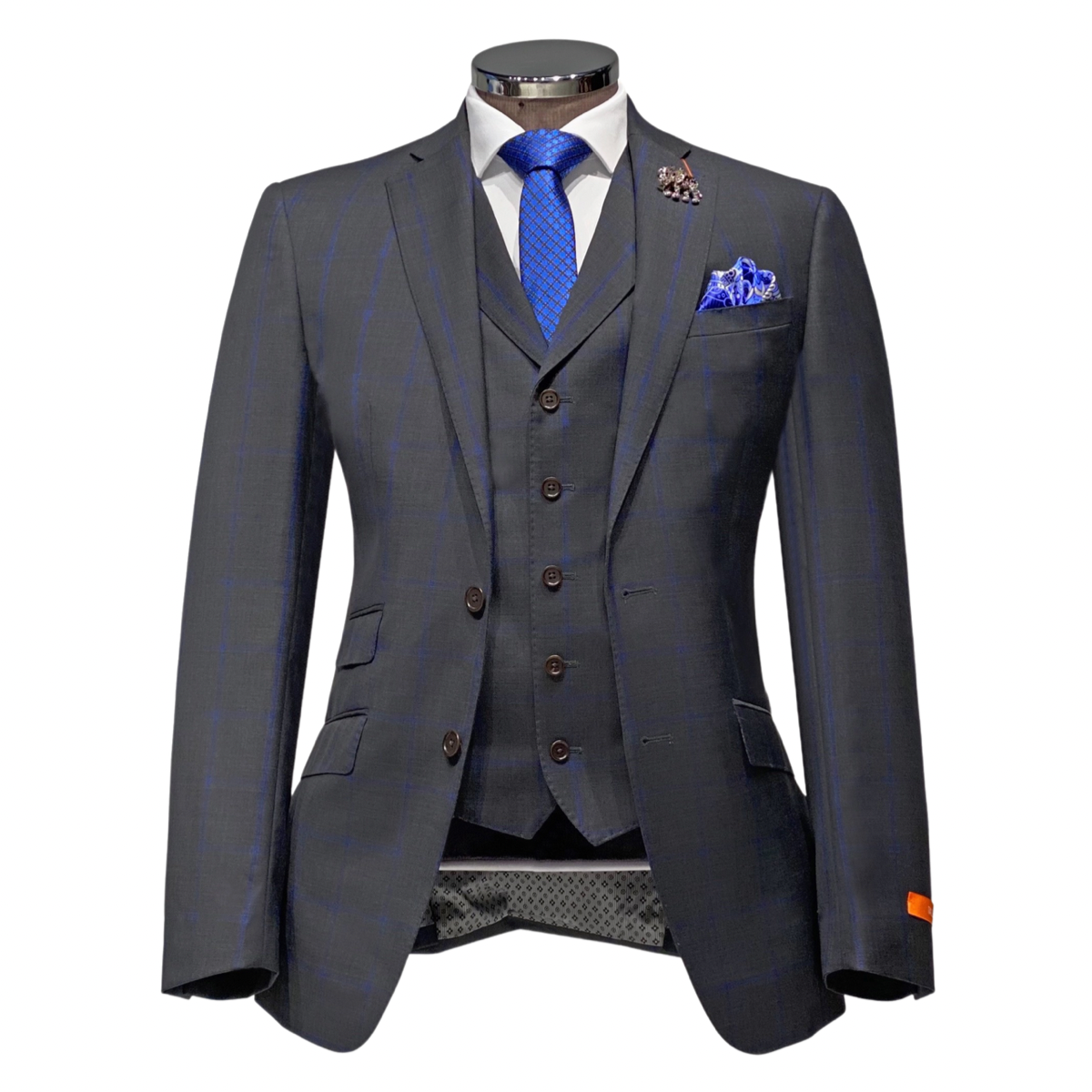 Vedrillo Windowpane Vested Suit