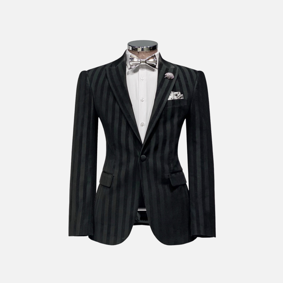 Rayfield Velvet Striped Slim Fit Blazer