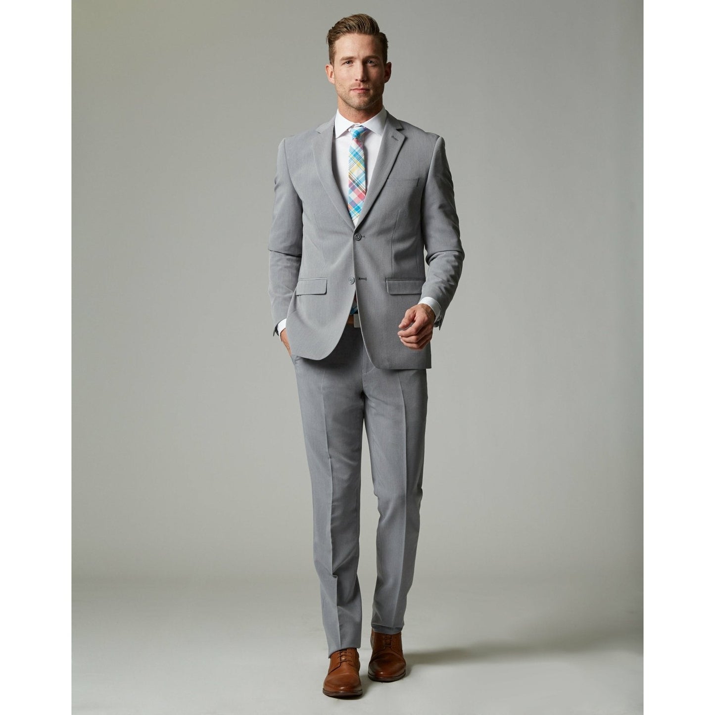 Light Grey Tour Stretch Modern Fit Suit