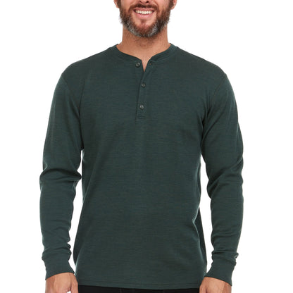 Midweight - Men's Long Sleeve Henley 100% Merino Wool