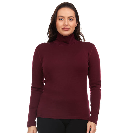 Midweight - Women's Long Sleeve Turtleneck 100% Merino Wool